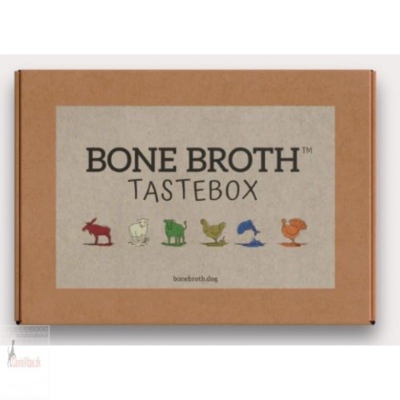 Bone Broth smagskasse, 6 varianter