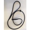 Line m. halsbånd, rundlæder, 6 mm x 150cm - sort