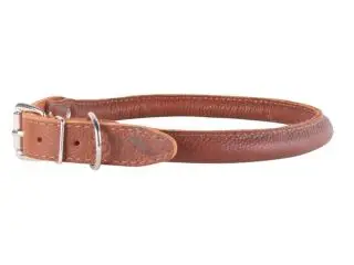 Collar Soft rundsyet læder halsbånd, Brun - fra - Halsbånd