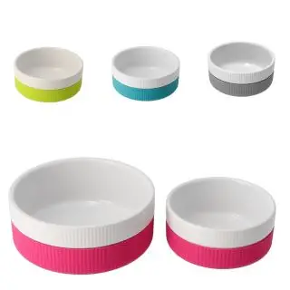 Keramik skål med silikone - 300 mi, vælg farve - Hundeskåle