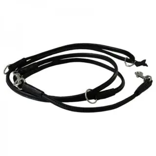 Collar læder dressurline,sort - vælg variant - Hundeliner