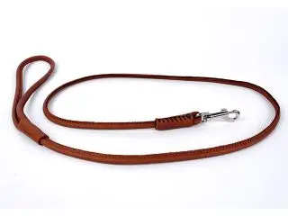 Collar læder førerline,brun (183 cm) Vælg - Fra - Hundeliner