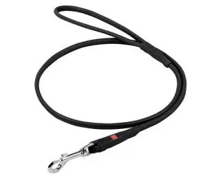 Collar læder førerline,sort (183 cm) Vælg - Fra - Hundeliner