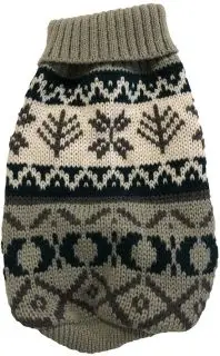 Striktrøje i mønster, grå grøn - vælg str - Hunde strik, t-shirts, sko m.m